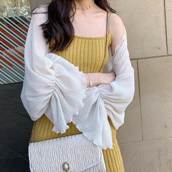 Châle en dentelle blanc et beige pour femmes