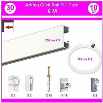 NEWLY Pack Eco 6 mètres cimaise Click Rail Blanc laqué