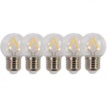 TIBELEC Lot de 5 ampoules led à filament clair E27 130 Lm ~ 18 W