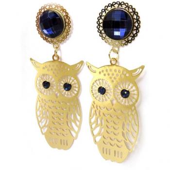Les Trésors de Lily M8051 – Boucles Carmen bleu métallisé