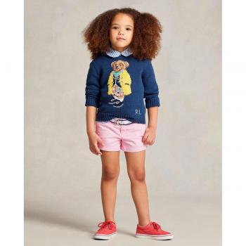 Short de algodón rosa para niña Polo Ralph Lauren