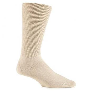 Beige Extra Wide Oedema Socks from Footnurse by IOMI, size 12-14 for Men
