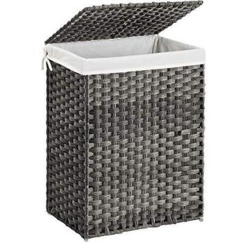 Cesto Porta Biancheria Intrecciato 90 Litri Grigio