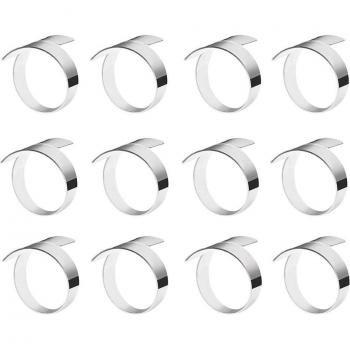 12-Piece Simple Napkin Holders, Gold and Silver for Dinner Parties