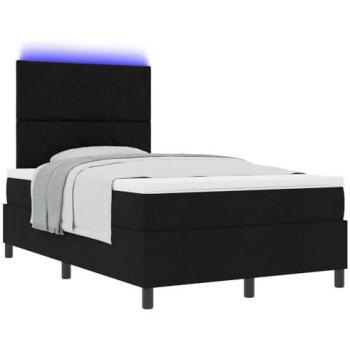 Letto a Molle 120x190 cm Nero con Box Spring e Tela di Alta Qualità
