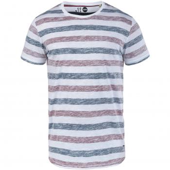 !Solid Tet Herren T-Shirt Kurzarm Shirt mit Streifen und Rundhalsausschnitt, Größe:L, Farbe:Weinrot