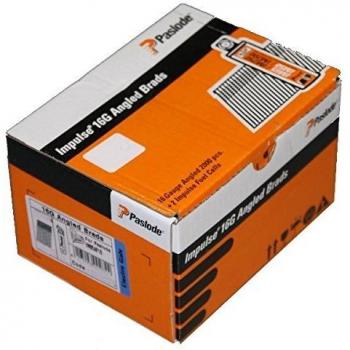 Paslode IM65A 16G x 38mm 2000 Collated Angled Brad Nails + 2 Fuel Cells