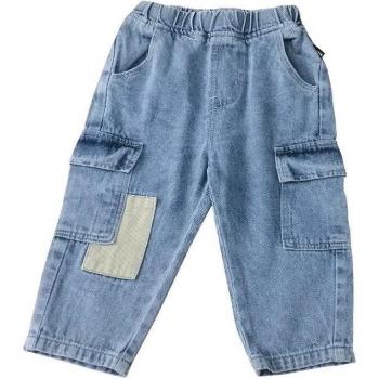 Cargo jean enfant robuste avec ceinture