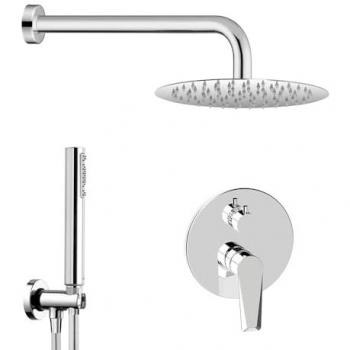 Soffione Inox 25 cm con Set Doccia Incasso