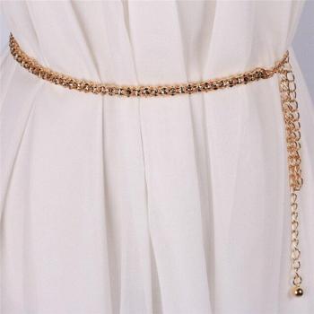 Luxury Women's Chain Stretch Belt with Diamonds