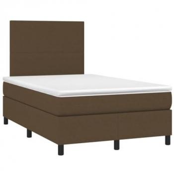 Sommier avec matelas marron foncé 120x190 cm