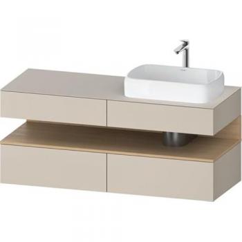 Qatego Meuble sous-lavabo 2 tiroirs, design moderne
