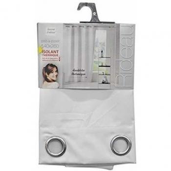 Rideau blanc réversible avec 8 œillets Icemount (140 cm x 260 cm)