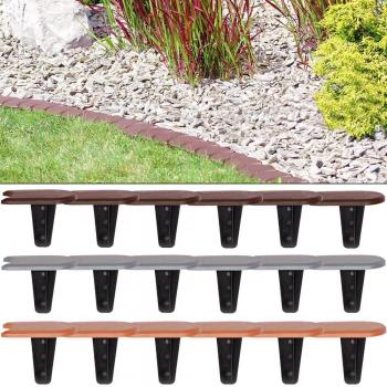 Palisade Fence Border Edging Grey 7.6m