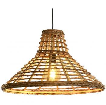 Braun Rattan Deckenlampe 56 x 56 x 34 cm
