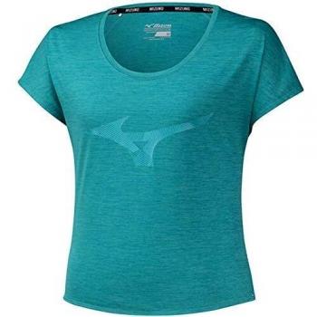 Core RB Mizuno Damen Running Shirt Kurzarm Grün, Grau/Gras