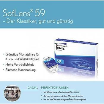 Bausch & Lomb SofLens 59D -4,25 8,6 (Paquet de 6)