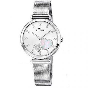 Montre Lotus 18615/1 Femme, Bracelet en Acier Inoxydable, Cadran Blanc, Swarovski