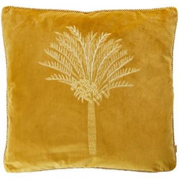 Desert Palm Square Velvet Cushion Cover – Olive