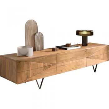 Wyatt Designer Buffet-Tisch 175 cm Akazie Natur mit Klappe und Türen