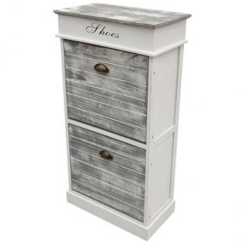 WANDERLUST DECO Zapatero de madera blanco 50x28x98