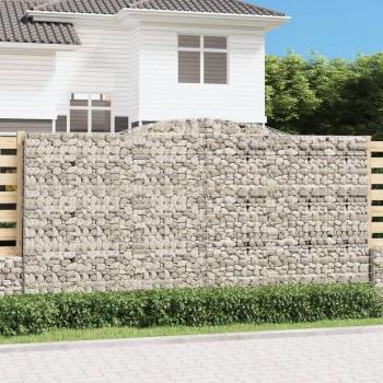 Galvanised Iron 9-Piece Arched Gabion Basket Set 400x50x200/220 cm