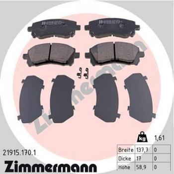 Disc Brake Pad Set Zimmermann 21915.170.1