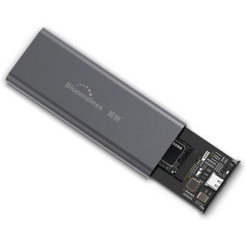 Black Aluminum NVMe M.2 to USB‑C 3.0 Adapter Enclosure