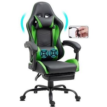 Fauteuil de Jeu Ergonomique Delman avec Massage Vert