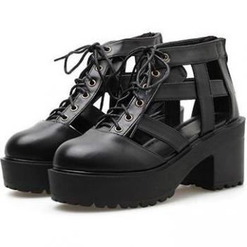 Chaussures Décontractées Évidées pour Femmes avec Talons Carrés