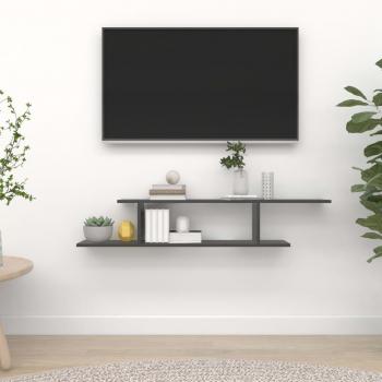 Estante de TV flotante gris 125x18x23 cm en aglomerado