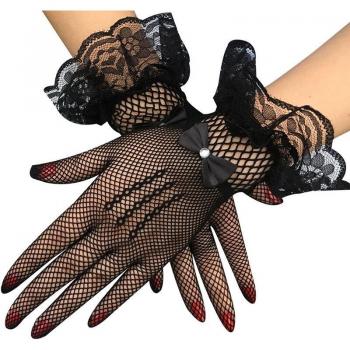 Guantes de tela de araña negros