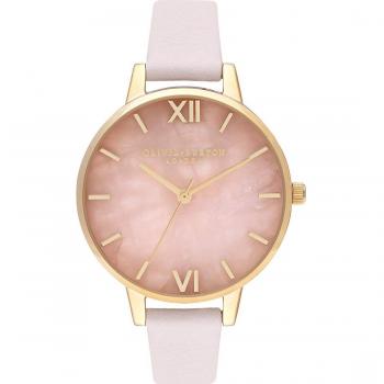 Olivia Burton Quarzuhr OB16SP20 Semi Precious Demi Rose Blossom & Gold Leder (mit Silberschimmer)