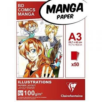 Clairefontaine 50 Feuilles Papier Dessin 100g A3