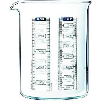 PYREX KITCHEN LAB Vaso Medidor Vidrio 12x11x14CM Transparente Brillo Fabricado en Francia Resistente a rayaduras , Material 100% saludable , Extra resistente , Garantía 10 años , Larga duración