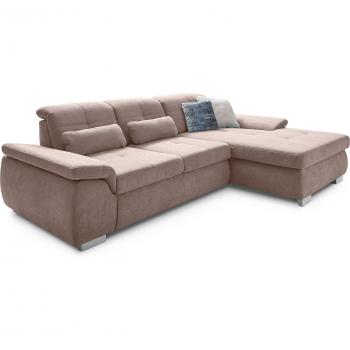 L‑Ecksofa „MP‑IN16037“ von PlanBar – Flieder, Zierkissen, Ausziehbett
