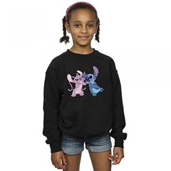 Lilo & Stitch Kisses Black Sweatshirt for Girls (Ages 9-11)