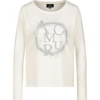 Monari Rundhalsshirt mit Frontprint, Größe 42, Farbe Offwhite