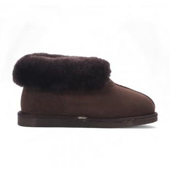 Sheepskin Suede Winter Bootie, Glacier Brown – Women’s Size 8