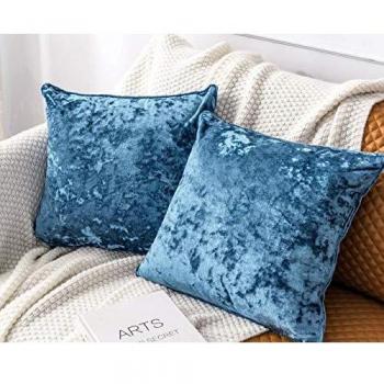 CrushBlue Cushion Duo – Premium Velvet Square Pillow Covers
