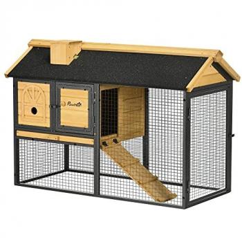 PawHut Rabbit Hutch 120 x 55.5 x 80 cm