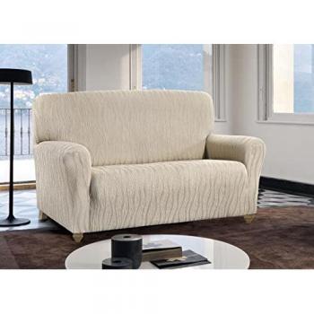 Copridivano Elasticizzato 4 Posti Protezione Macchie Modello Wonderful Colore Panna