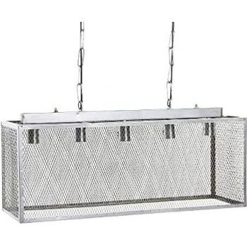 DKD Home Decor Metallic Grey Vintage Suspension Lamp (79 × 26 × 33.5 cm)