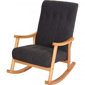 Rocking Chair Accoudoirs en Tissu Gris