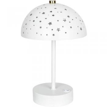 Weiße Metallpilzlampe 26cm von Atmosphera