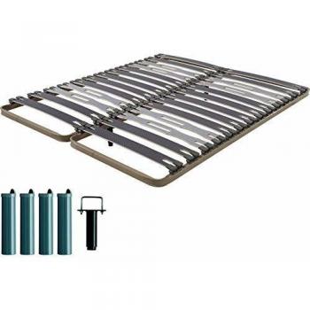 EBAC Literie Sommiers Zeta 80x200 – Lattes et pieds, bois français