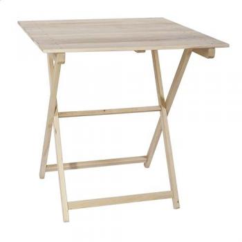 Mesa Velador Plegable de Haya Natural Sin Barniz