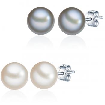 Valero Pearls – Pendientes Plata/Blanco