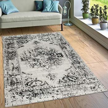 Paco Home Moderne Kurzflortextur in Grau & Creme – 80×150 cm