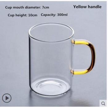 Color Handle Glass Cup for Desserts